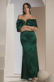 The Pearl Bow Dress - Emerald Green
