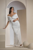The Pearl Bow Dress - White