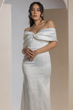 The Pearl Bow Dress - White