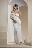 The Pearl Bow Dress - White