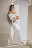 The Pearl Bow Dress - White