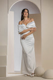 The Pearl Bow Dress - White