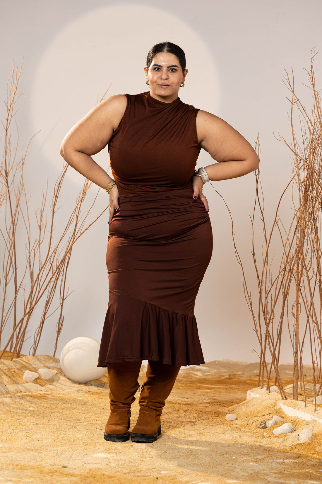 The Rich Cocoa Midi Skirt