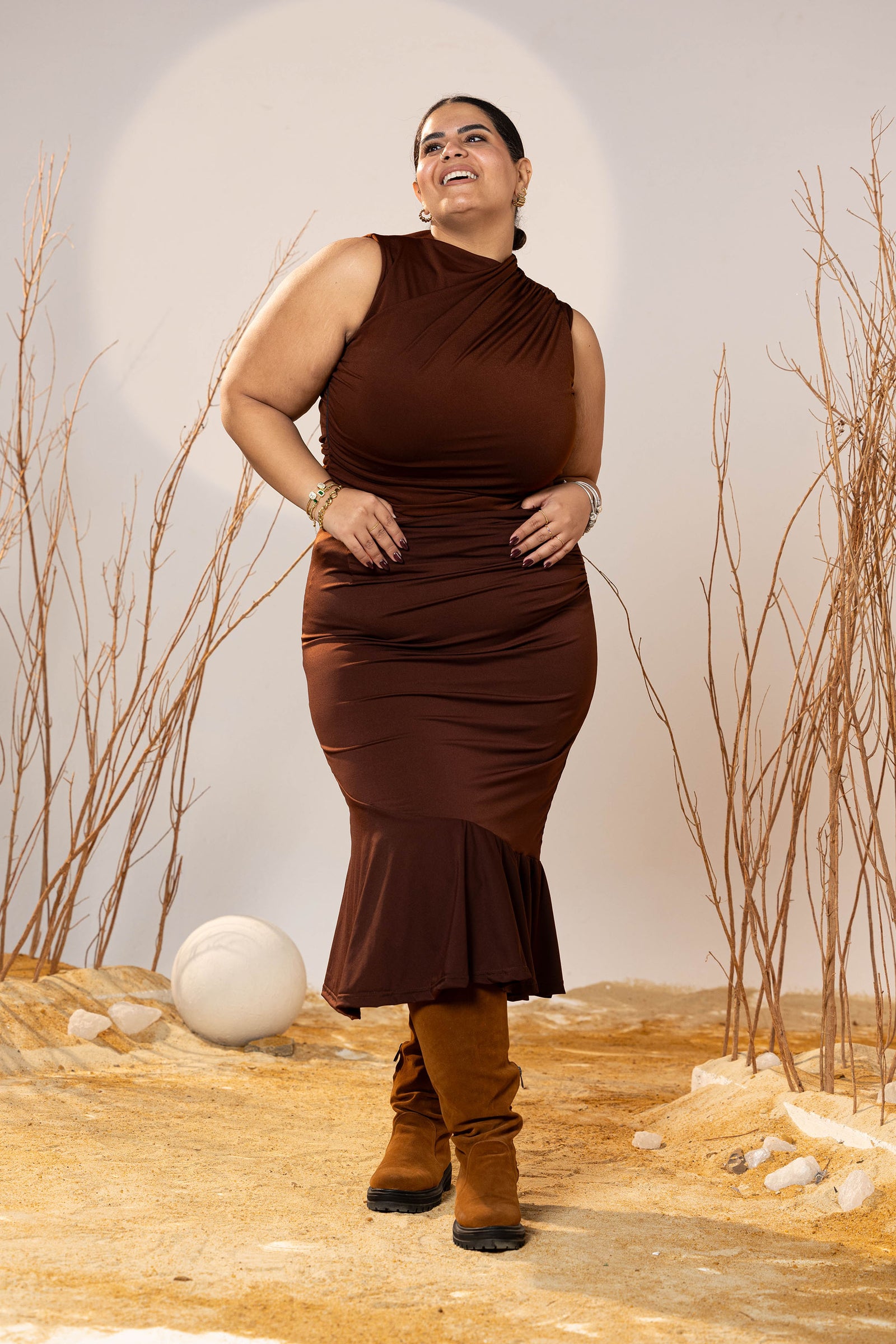 The Rich Cocoa Midi Skirt