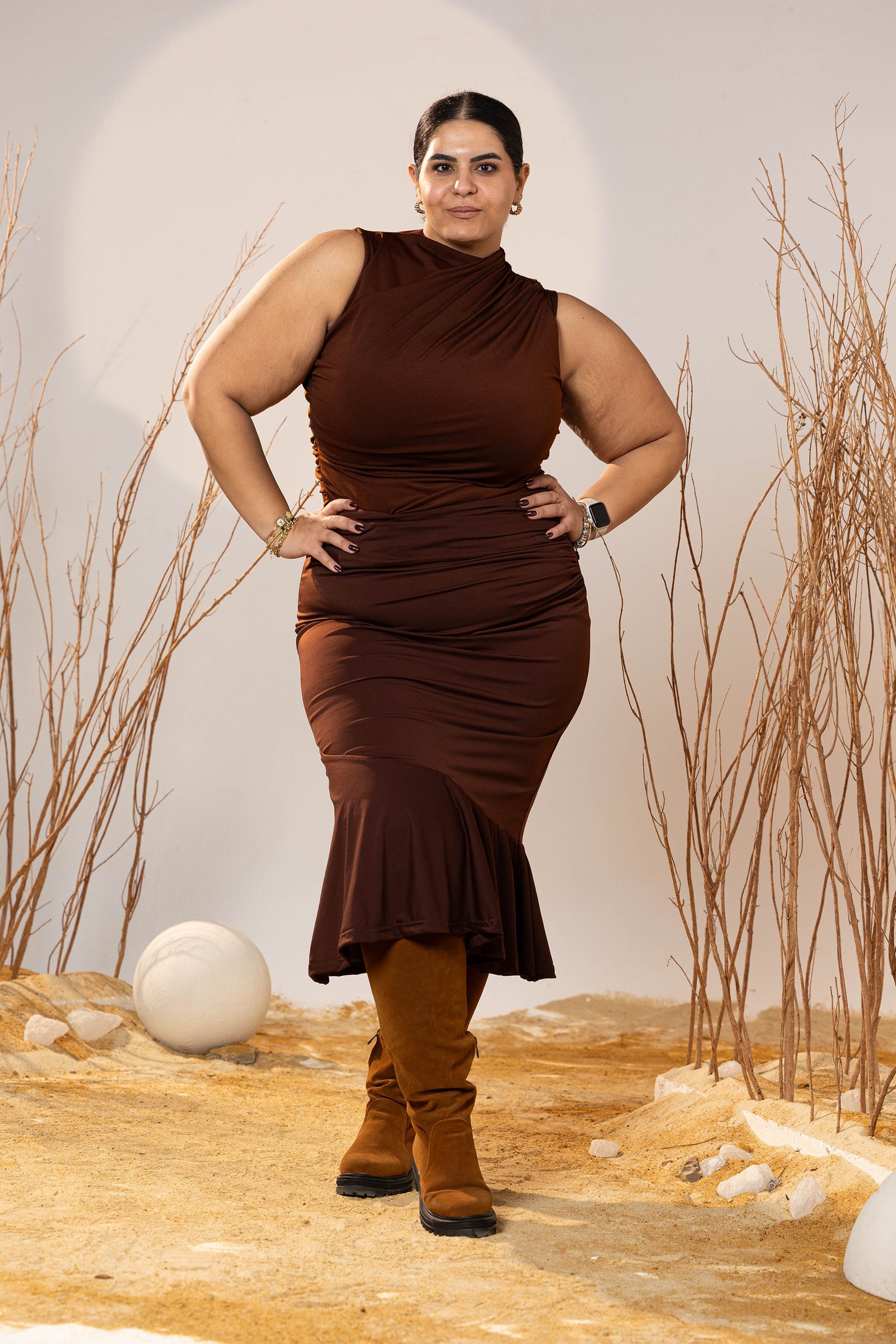 The Rich Cocoa Midi Skirt