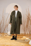 The Suede Trench Coat - Army Green