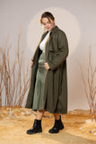 The Suede Trench Coat - Army Green