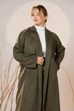 The Suede Trench Coat - Army Green