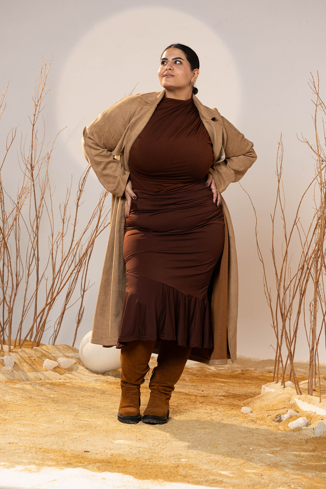 The Suede Trench Coat - Camel
