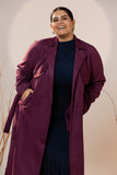 The Suede Trench Coat - Magenta