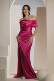 The Vow Satin Dress - Fuschia