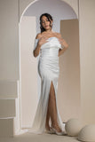 The Vow Satin Dress - White