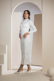 Timeless Lace Detail Midi Gown - White