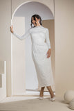 Timeless Lace Detail Midi Gown - White