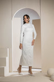 Timeless Lace Detail Midi Gown - White