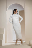 Timeless Lace Detail Midi Gown - White