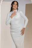Timeless Lace Detail Midi Gown - White