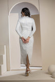 Timeless Lace Detail Midi Gown - White