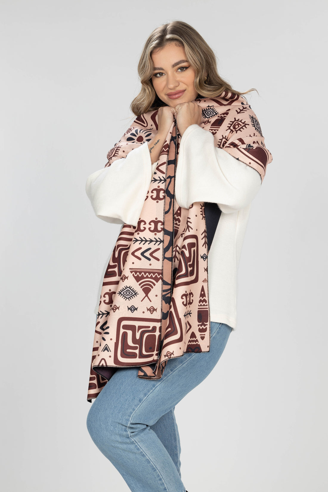 Tribal Muse Double-Face Wool Shawl
