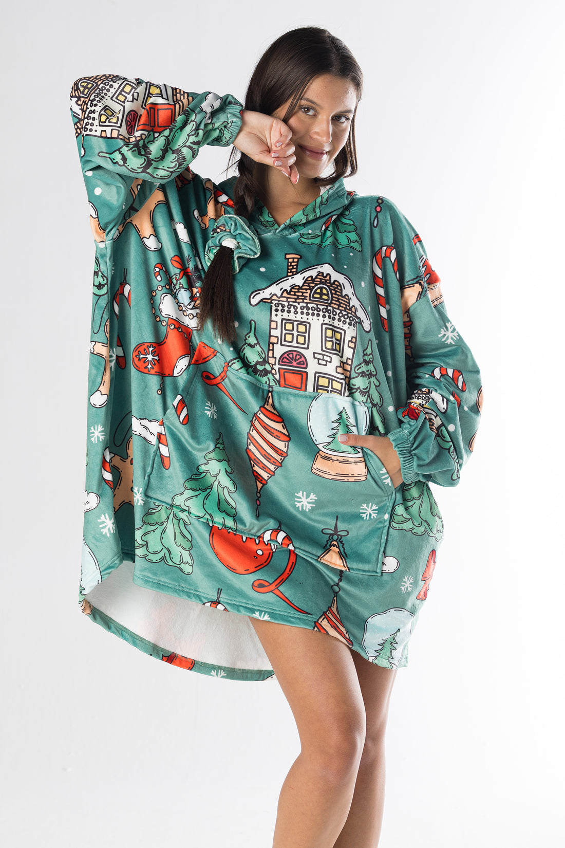 Winter Cabin Hoodie Blanket