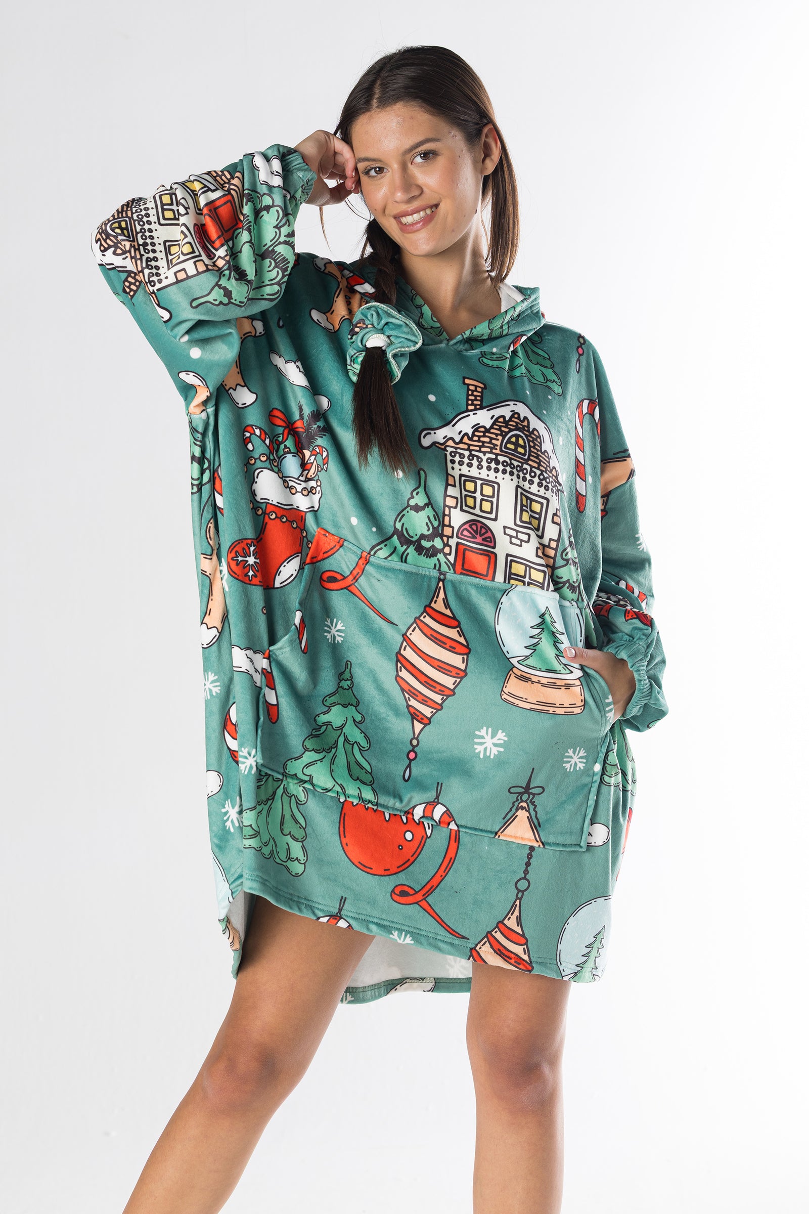 Winter Cabin Hoodie Blanket