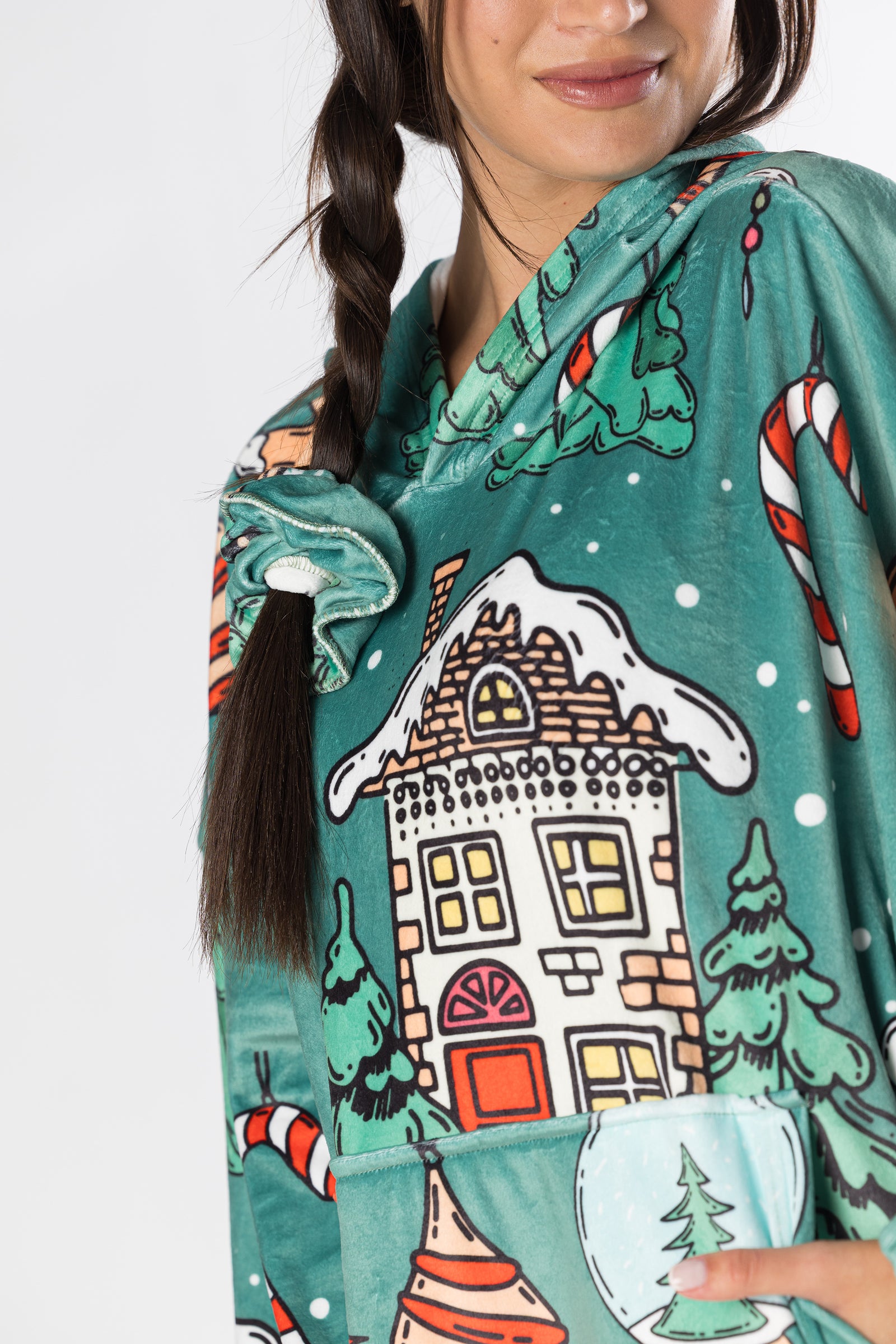 Winter Cabin Hoodie Blanket