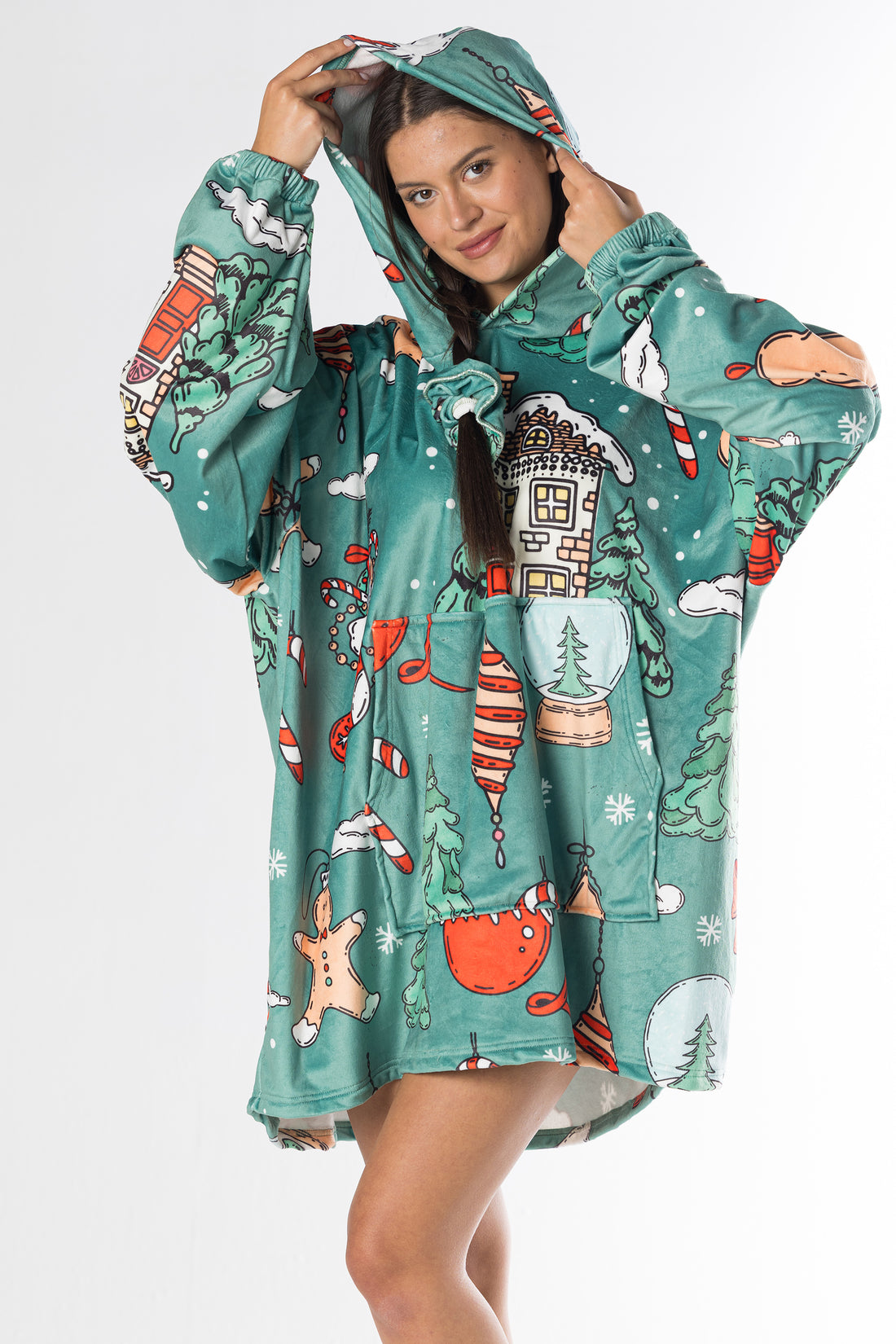 Winter Cabin Hoodie Blanket
