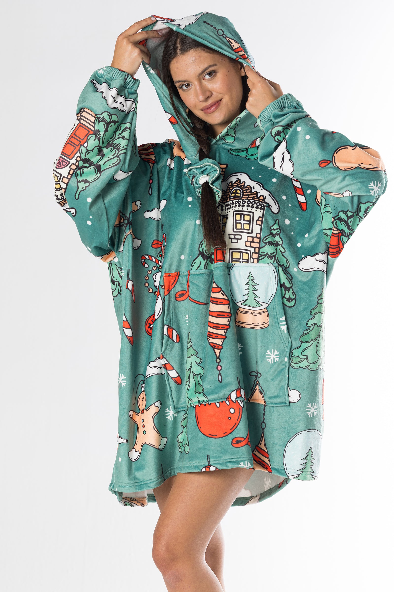 Winter Cabin Hoodie Blanket