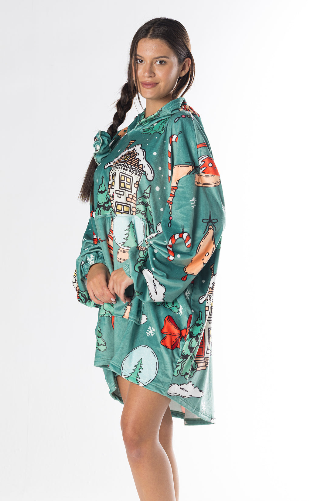 Winter Cabin Hoodie Blanket