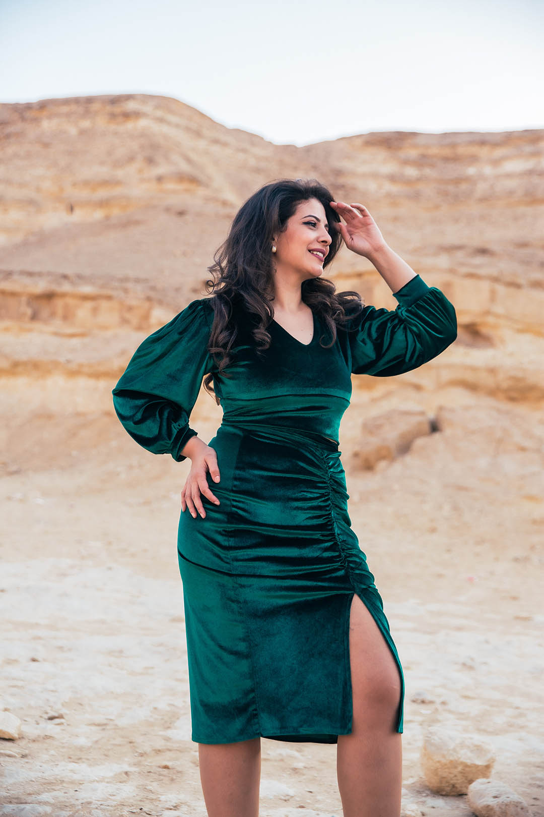The play 2 piece velvet set dress - Emerald Green