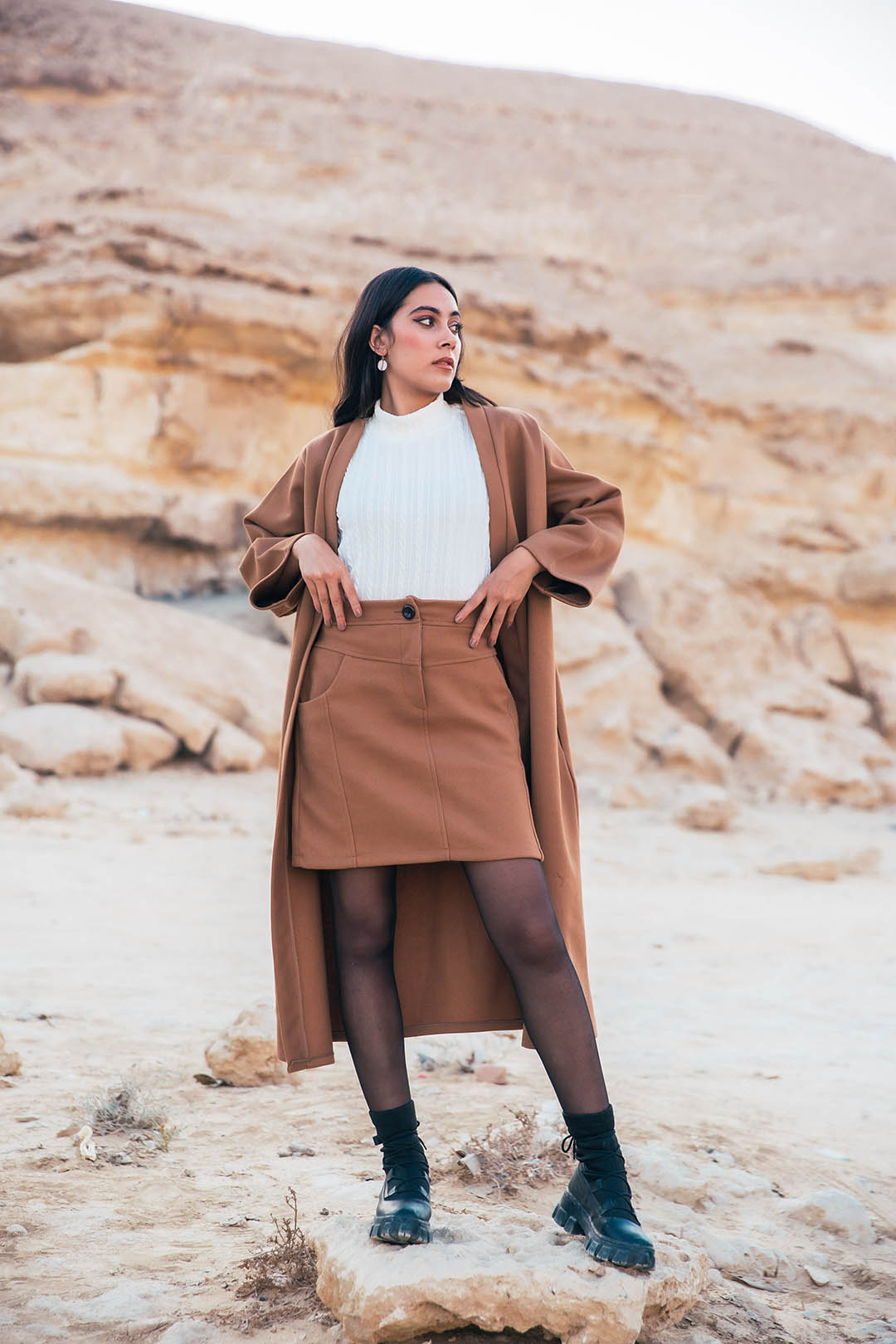 The daily wool Skirt - Brown