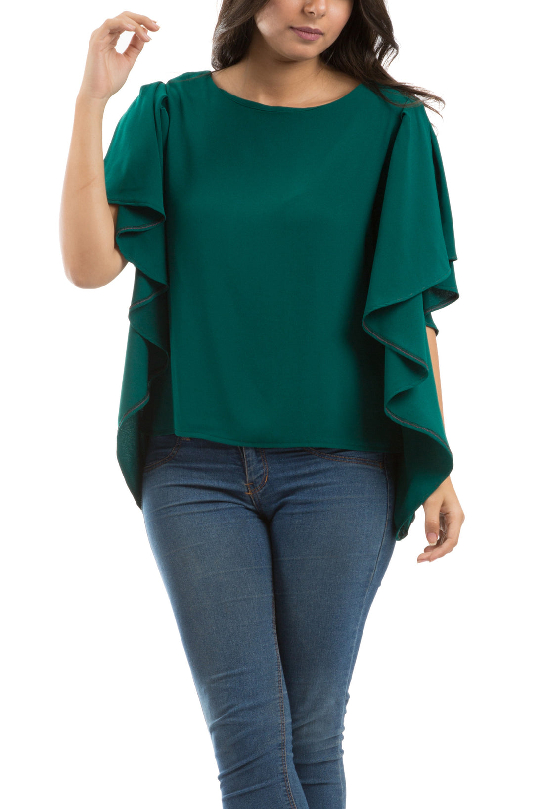 Butterfly Sleeves Blouse - Green