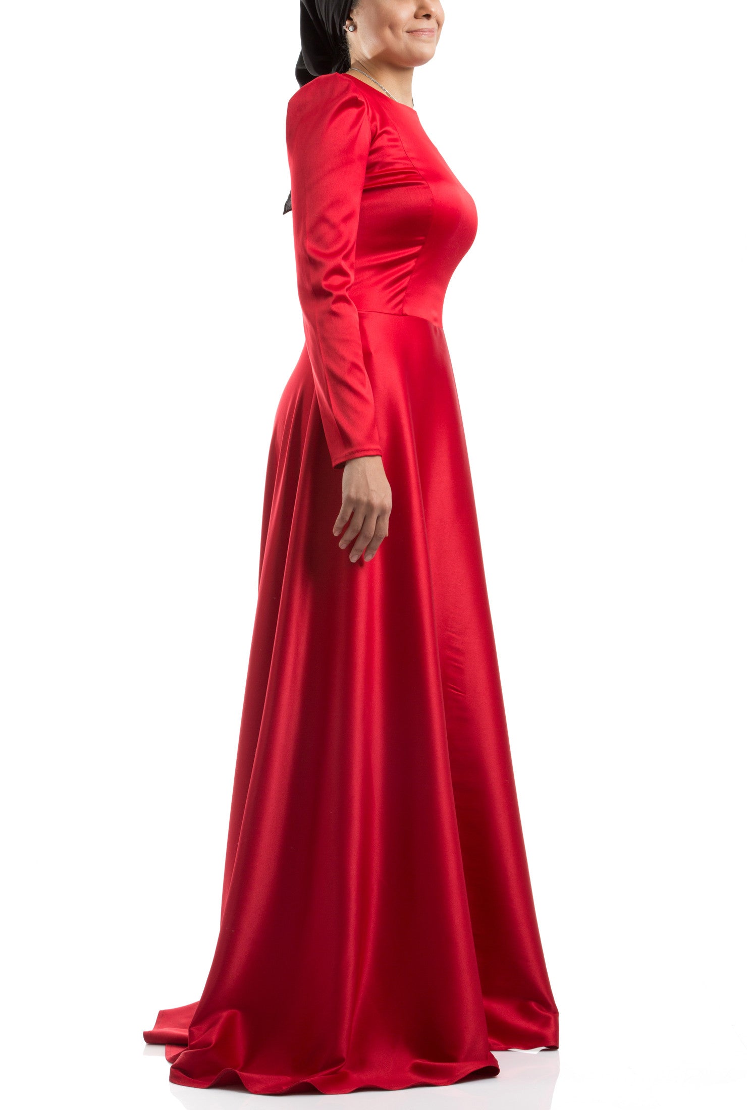 Flared Long Dress - Red