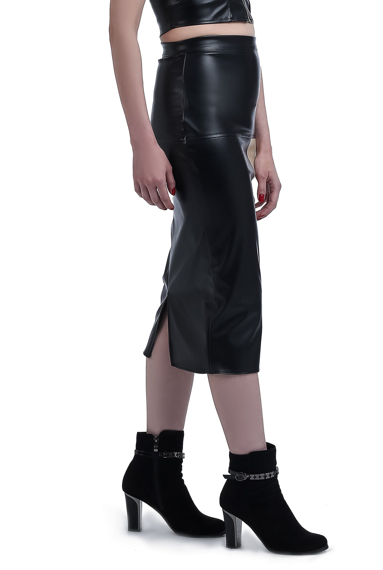 2 Halves Colored Leather Skirt