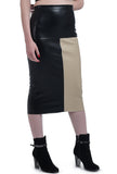2 Halves Colored Leather Skirt