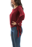 Waist Tie Blouse - Maroon