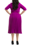 Accordion Pleated Dress - Purple
