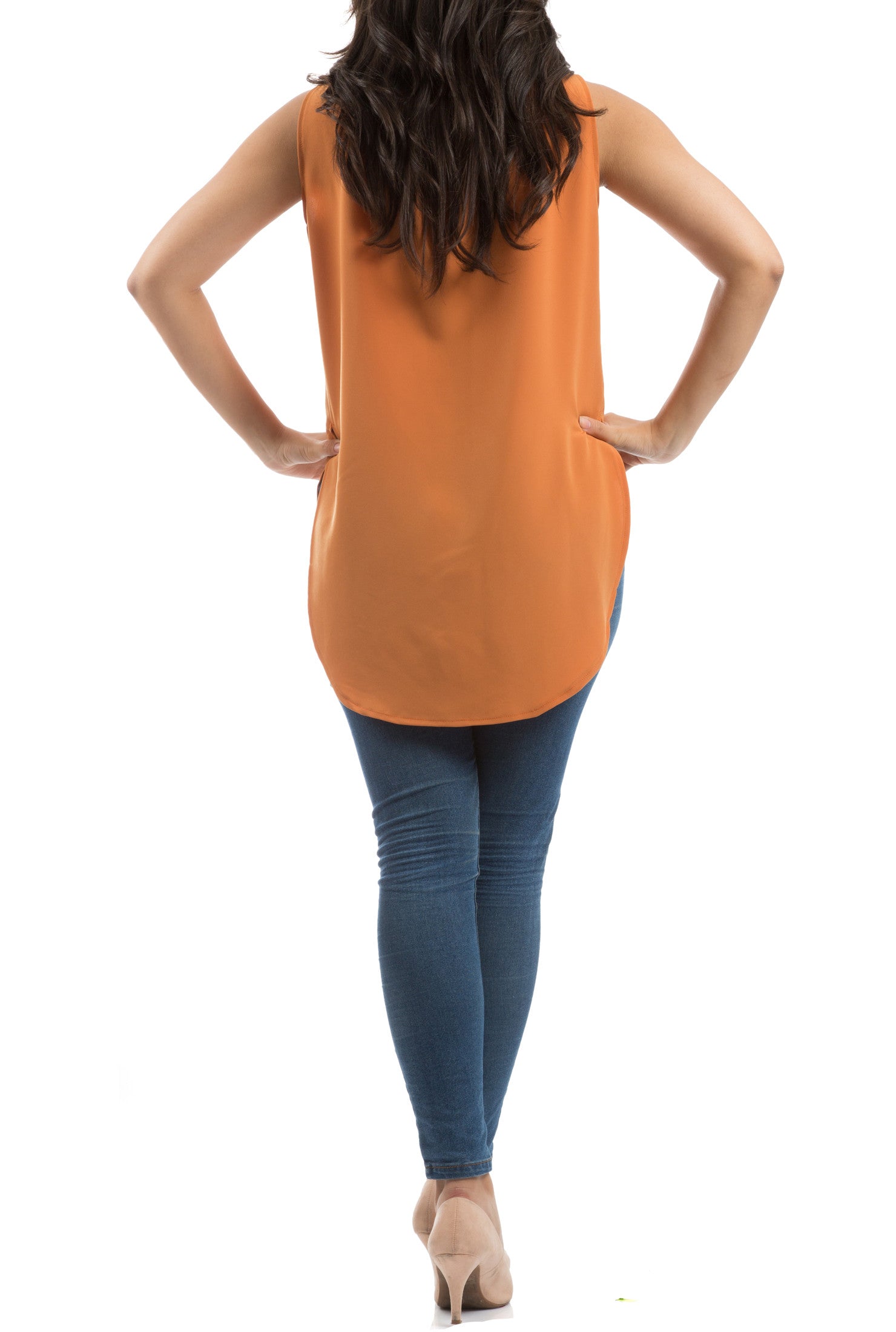Box Pleat Blouse - Orange