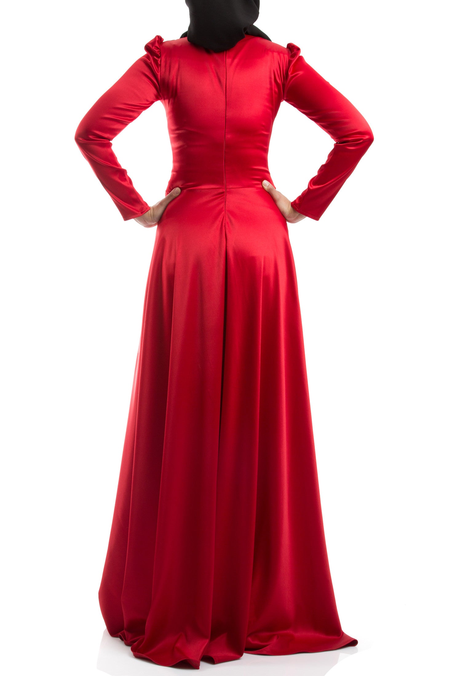 Flared Long Dress - Red