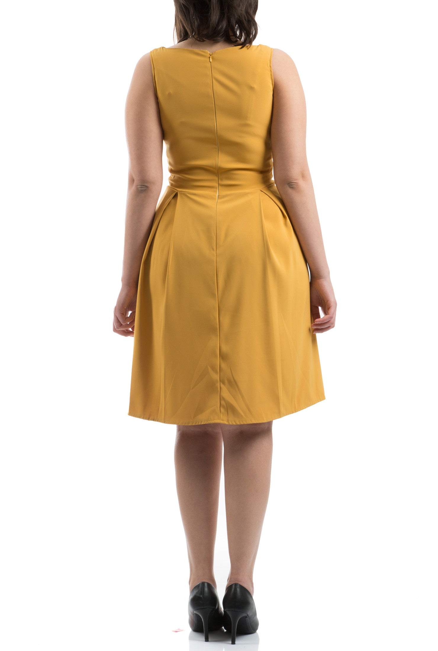 The Royal Pleated Dress - Mustard