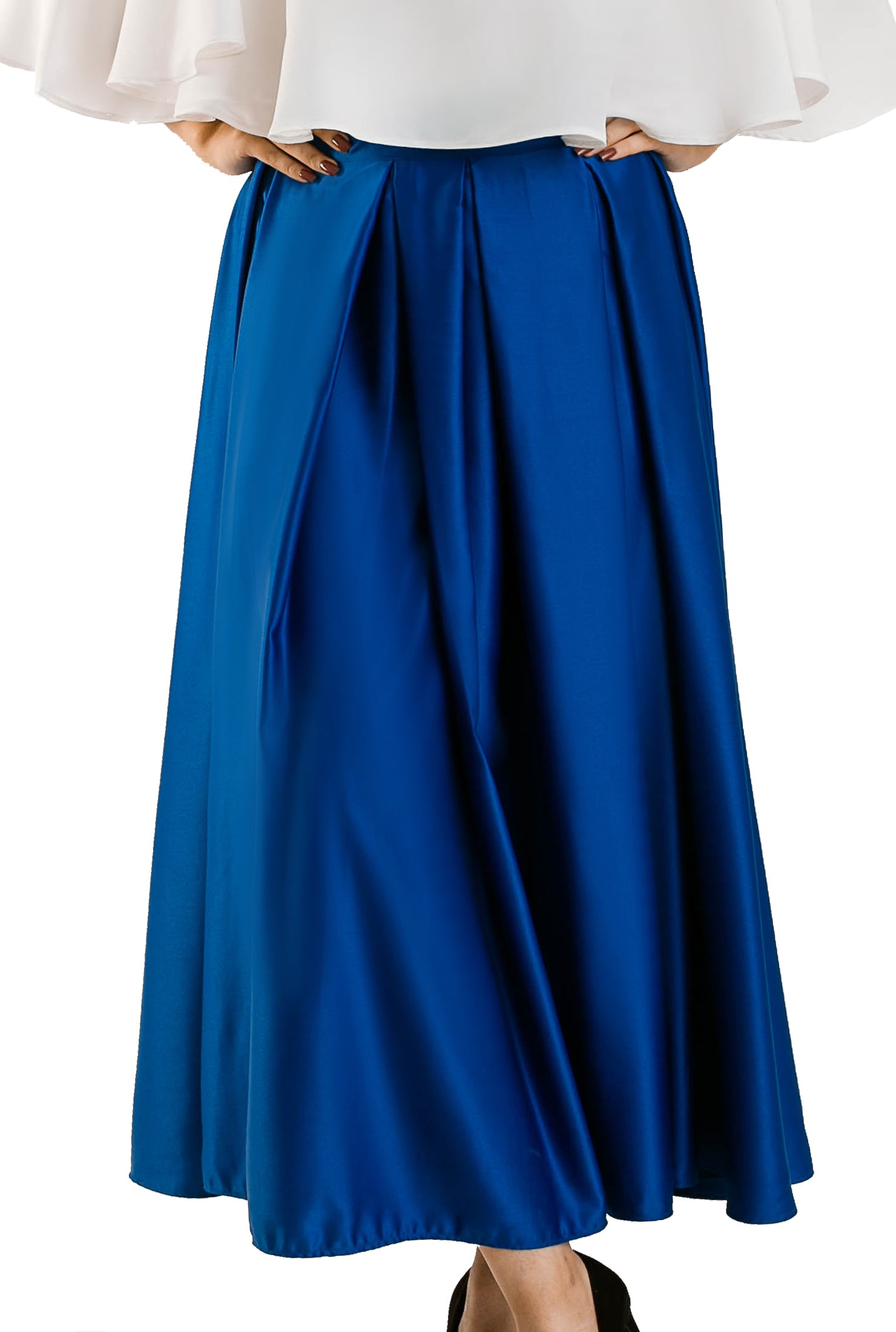 Royal Box Pleated Skirt - Blue