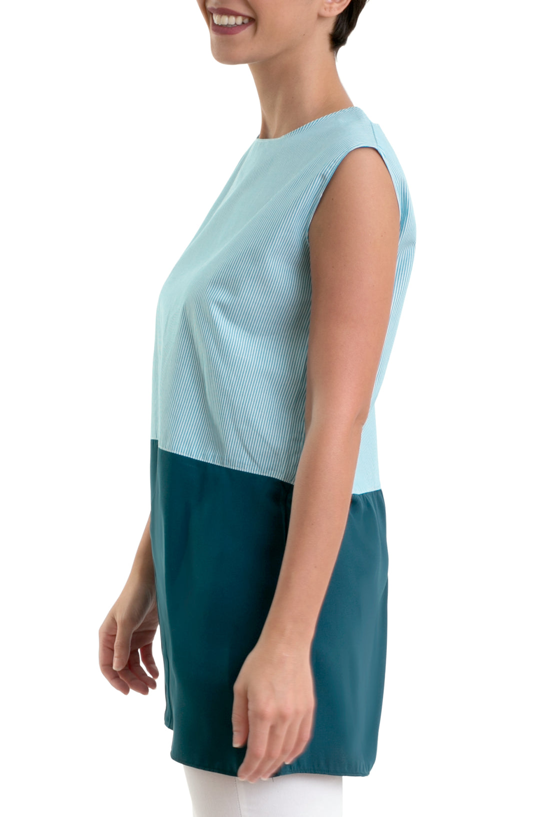 Buttonless Chemise -Sleeveless- Blue