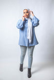 The Sky Basic Linen Shirt  - Baby Blue