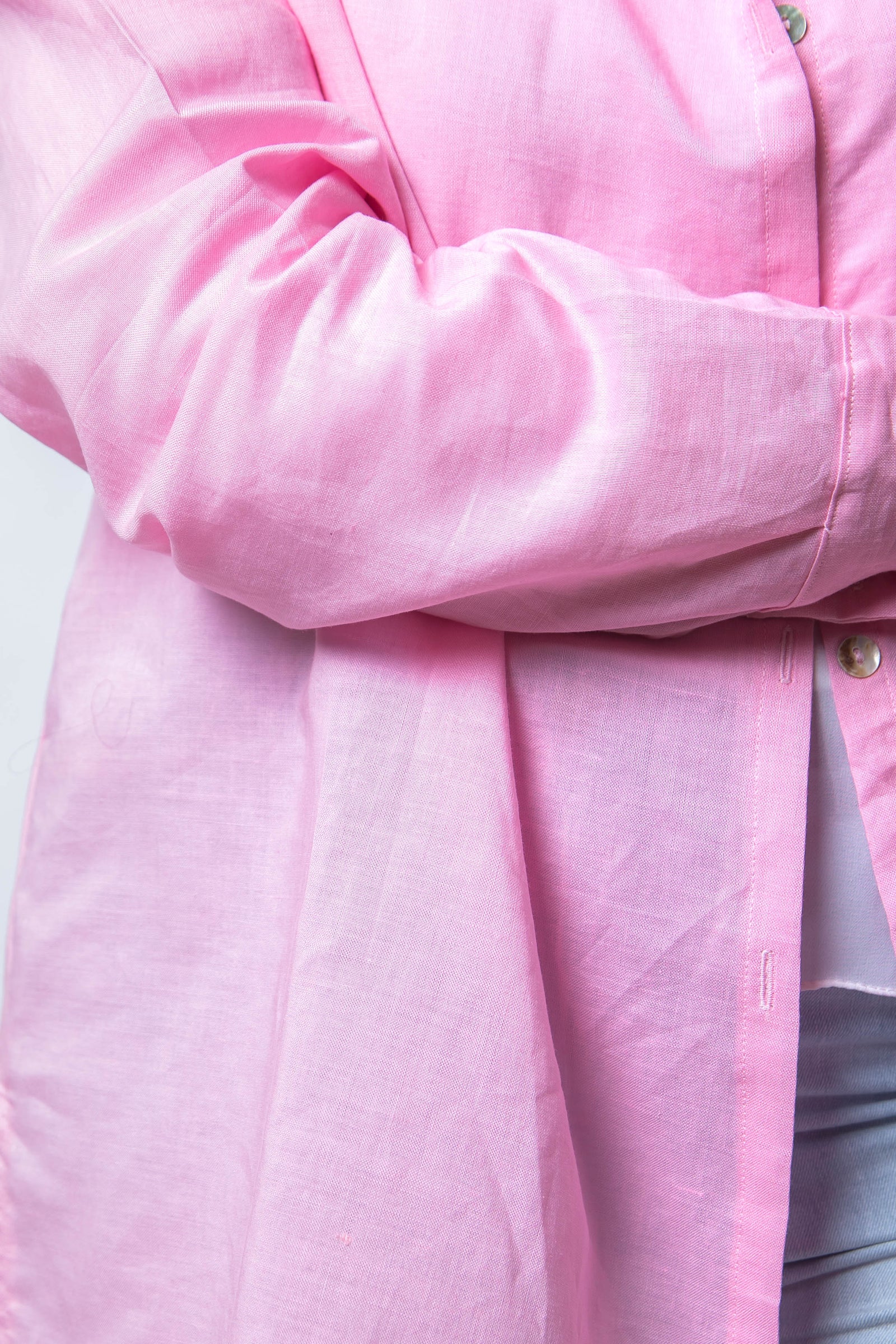 The Rosa Basic Linen Chemise - Pink