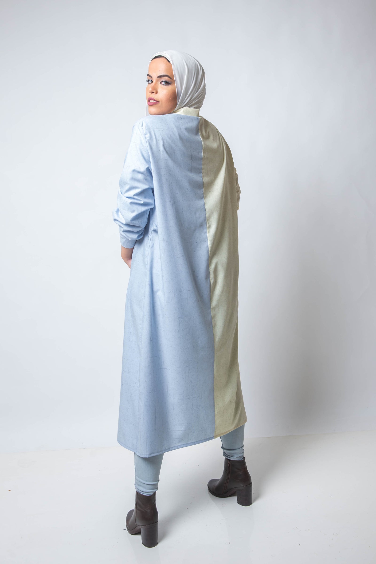 The Pastel Split Shirt Dress - Lemon