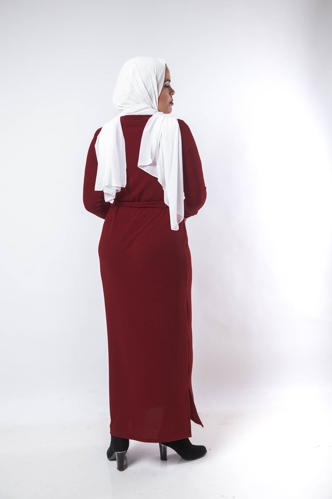 Basic Turtle Dress - Maroon
