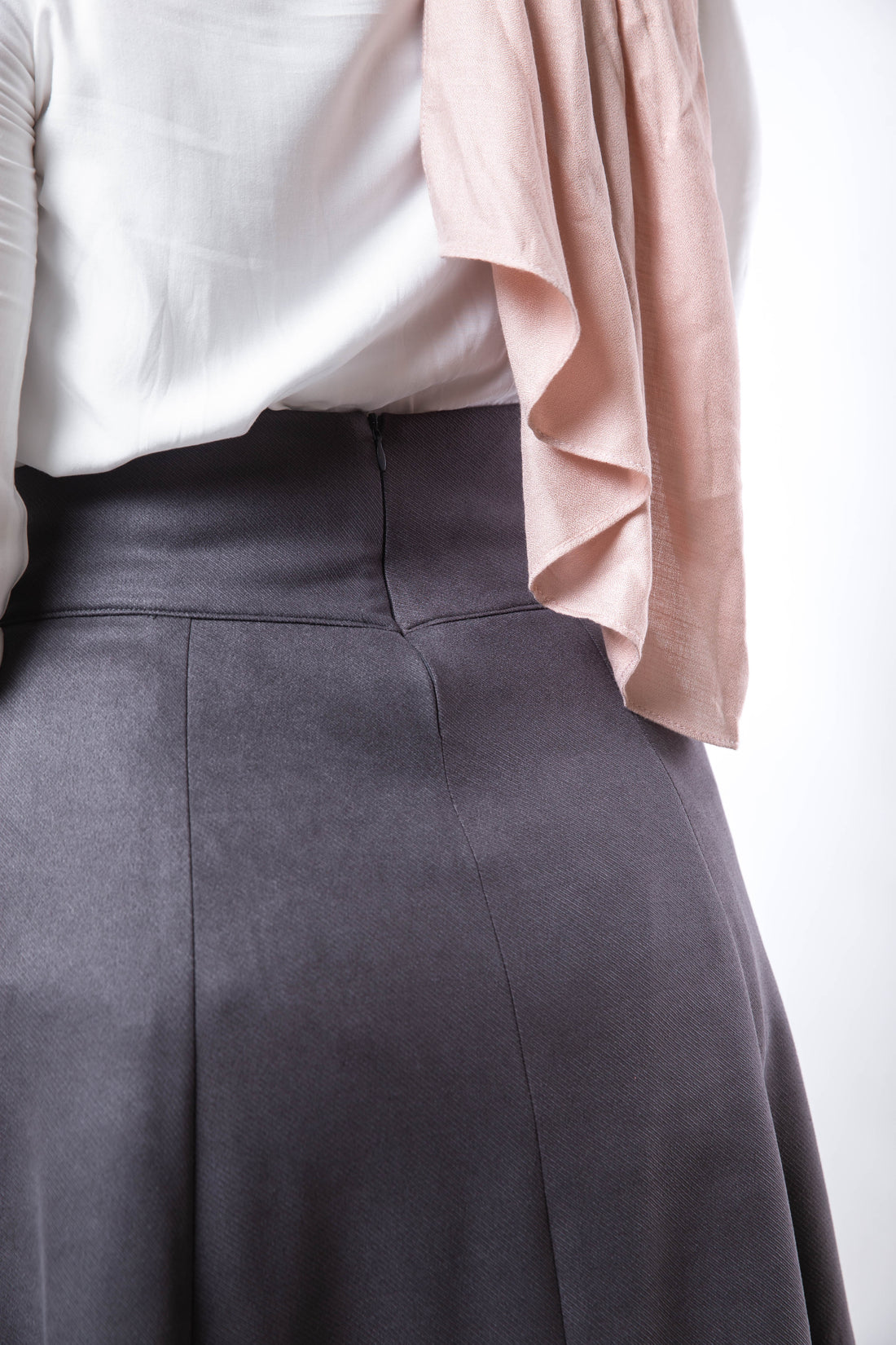 High Waist Suede Skirt - Grey