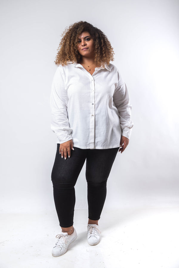 The Pearl Basic Linen Shirt - White