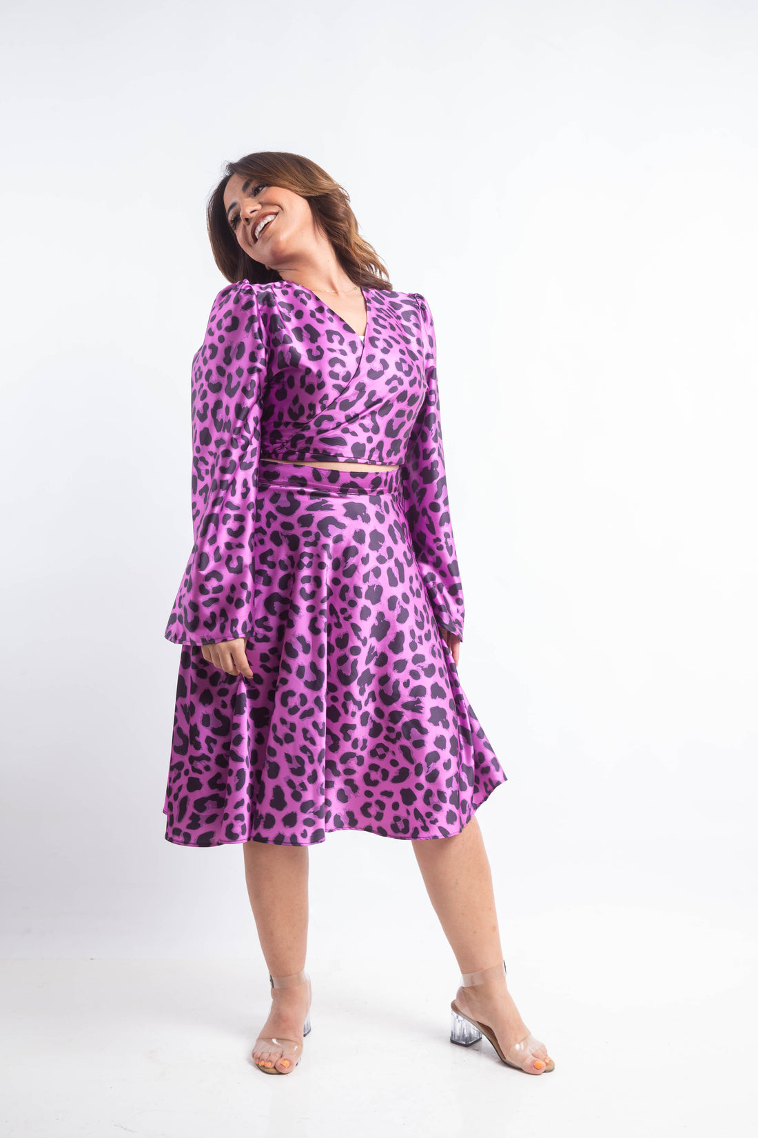 Latina Wrap Silk Dress - Purple