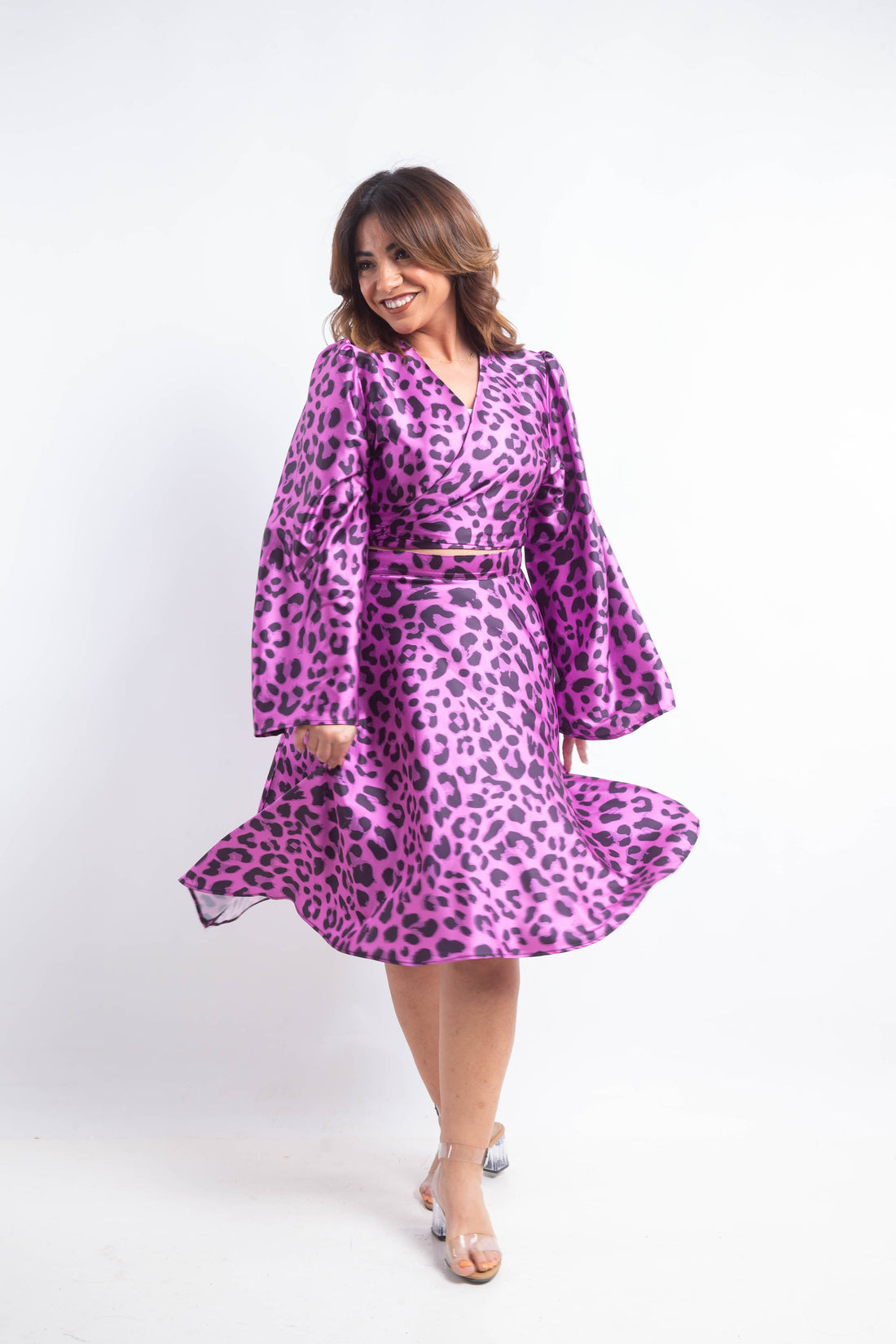 Latina Wrap Silk Dress - Purple